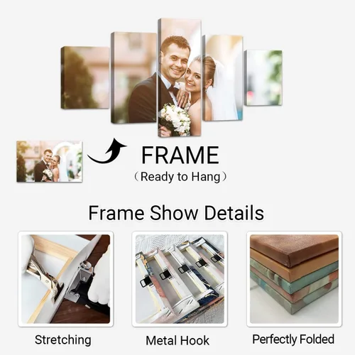 Miniatura 4 de LZIMU Impresiones en lienzo personalizadas de 5 paneles, personaliza tu foto en lienzo para decoración del hogar