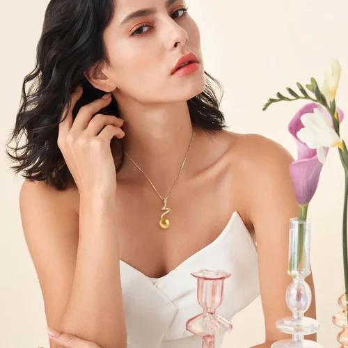 Miniatura 30 de Collar de perlas negras, blancas, doradas, grises para mujer, collar con colgante de plata esterlina, perlas cultivadas en agua salada auténticas