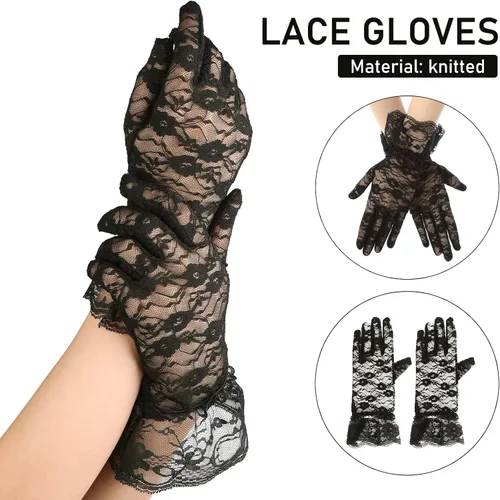 Miniatura 3 de ASTER Guantes de encaje para mujer, guantes de novia con bloqueo solar, para fiesta de noche, boda, fiesta de té, graduación, Halloween, cosplay