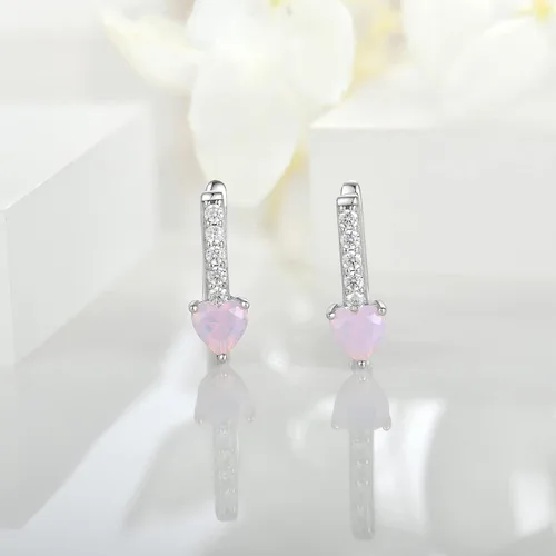 Miniatura 3 de JO WISDOM Pendientes de aro de plata de ley 925 AAA Cubic Zironia Oval Hoop Pendientes con chapado en oro blanco, joyería para mujer
