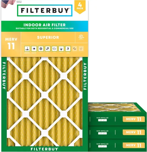 Miniatura 14 de Filterbuy Filtro de aire 18 x 20 x 1 pulgadas MERV 11 Defensa Superior contra Mascotas y Alergias (paquete de 4), Filtros de Reemplazo