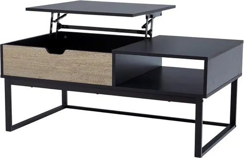 Miniatura 6 de Peaktop - Mesa auxiliar elevable con almacenamiento y patas de metal