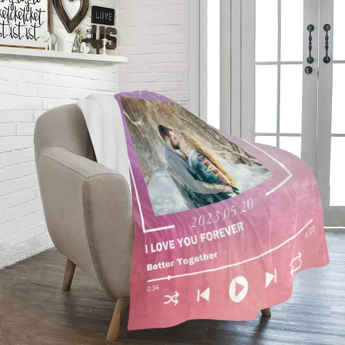 Miniatura 3 de HUGLAZY Manta personalizada con texto fotográfico, manta de franela personalizada para cumpleaños, Navidad, boda, día de San Valentín
