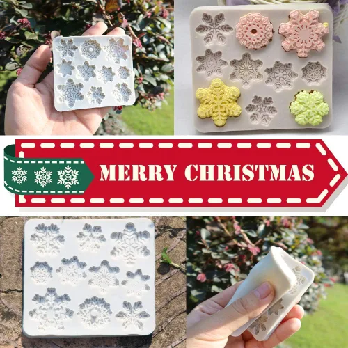 Miniatura 5 de 3 moldes de silicona para fondant, 30 cavidades 3D, molde de copo de nieve de Navidad, decoración de tartas, decoración de cupcakes, proyectos