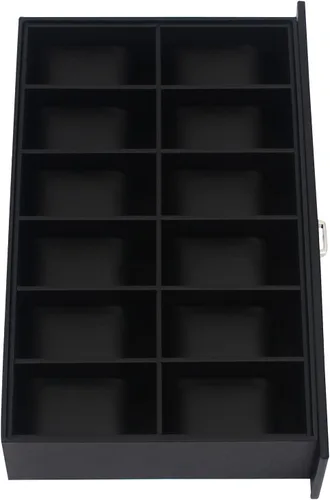 Miniatura 7 de Caja organizadora de reloj para hombres, 24 ranuras lujosa y masculina caja de exhibición texturizada de fibra de carbono - Parte superior de vidrio