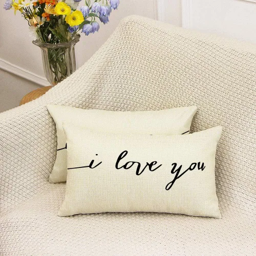Miniatura 3 de Ogiselestyle Juego de 2 fundas de almohada lumbares de 12 x 20 pulgadas, fundas de almohada decorativas con citas para decoración de granja, regalos