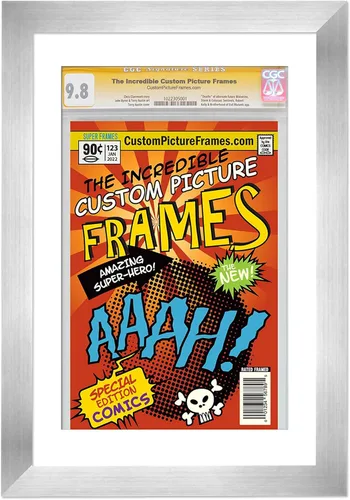 Miniatura 84 de Marco negro para cómics graduados Marco completo de cómics con paspartú de conservación negro y acrílico de grado UV Hecho para exhibir (6)