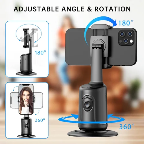 Miniatura 3 de Soporte para teléfono de seguimiento automático, trípode de seguimiento facial, portátil todo en uno, palo inteligente para selfie con rotación