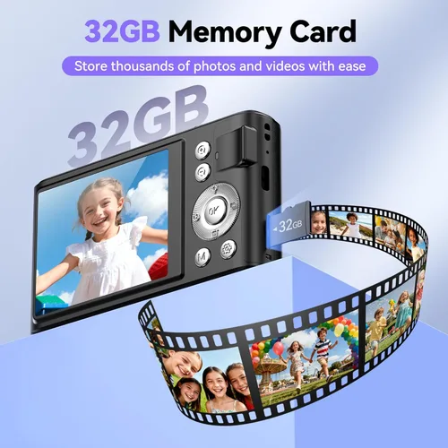 Miniatura 6 de Cámara digital 4K para niños: Cámaras de 48MP para fotografía de adolescentes - Cámara fotográfica con enfoque automático Regalos para niños de 5 a