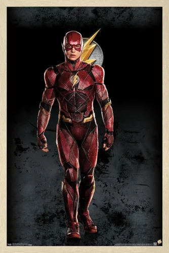 Miniatura 7 de Trends International Película de DC Comics - Liga de la Justicia - Póster de pared The Flash, 14.725 x 22.375 pulgadas, versión enmarcada de madera