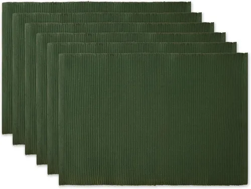 Miniatura 34 de DII - Juego de manteles individuales acanalados para uso diario 100% algodón, 13x19, gris, 6 piezas