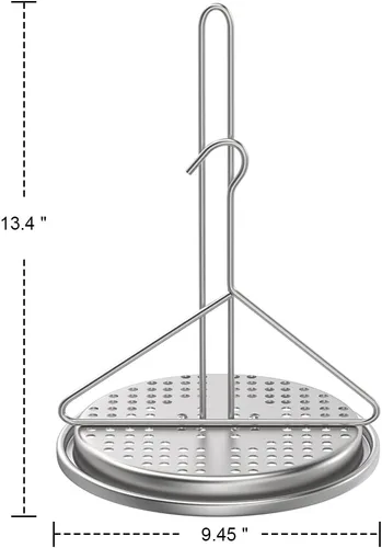 Miniatura 4 de Kit de accesorios para freidora de pollo de pavo, soporte para pollo con gancho elevador de mango de alambre cromado, estante vertical para asar