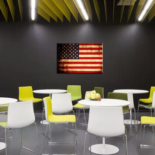 Miniatura 2 de KREATIVE ARTS Lienzo envolvente de galería de gran tamaño con la bandera de Estados Unidos, arte de pared, símbolo de la nación honrada, cuadro