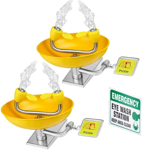 Miniatura 8 de Estación de lavado de ojos de ducha de emergencia, estación de lavado de ojos aprobada por OSHA con ducha, kit de combinación de ducha de primeros