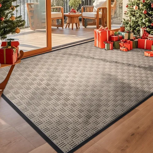 Miniatura 50 de Mibao Tapete para puerta delantera, resistente y duradero, tapete de bienvenida para interiores y exteriores, atrapador de suciedad, impermeable