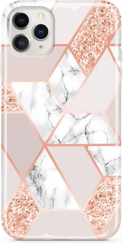 Miniatura 13 de Funda dorada con purpurina compatible con iPhone 12 Mini, diseño de mármol, delgada, a prueba de golpes, TPU suave de goma suave, funda de teléfono