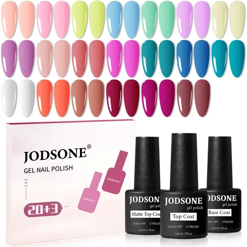 Miniatura 22 de JODSONE - Juego de 100 esmaltes de uñas de gel (5 ml cada uno) con capa base que no se limpia, capa de base que se borra y capa superior mate