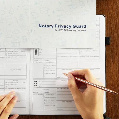 Miniatura 7 de JUBTIC Libro de registro de notario – Diario A4 de tapa dura para notario público de actos notariales – Suministros notariales grandes con guardia