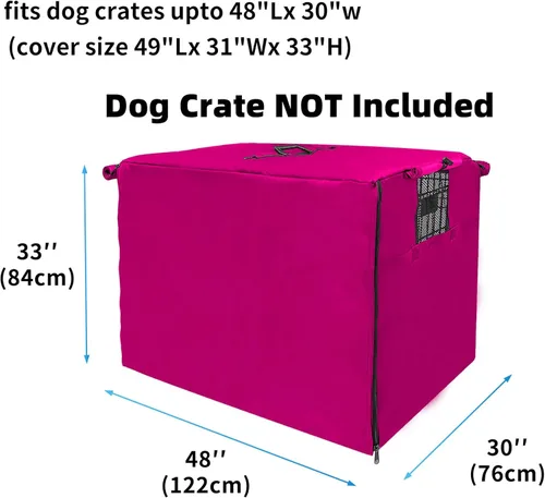 Miniatura 2 de Funda para jaula de perro de 48 pulgadas, funda grande para jaulas con 1, 2, 3 puertas, tela Oxford 600D impermeable para interiores y exteriores