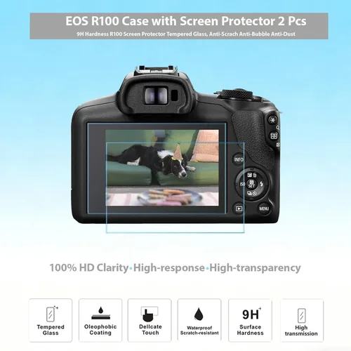 Miniatura 6 de Funda para Cámara Canon EOS R100, Funda Protectora de Silicona Suave, Antiarañazos, Funda Ajustada Delgada con Protector de Pantalla, Accesorios