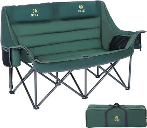 Miniatura 9 de Nice C Silla de camping climatizada con batería, sofá doble calefactado para campamento, sofá biplaza acolchado grueso de gran tamaño, banco