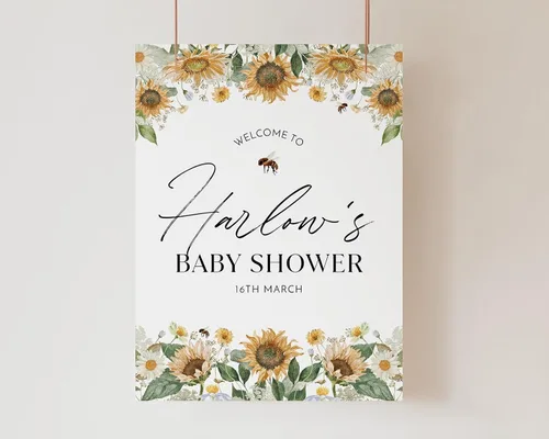 Miniatura 6 de Plantilla de letrero de bienvenida de baby shower de safari bohemio, letrero de baby shower de animales de selva editable, letrero de bienvenida