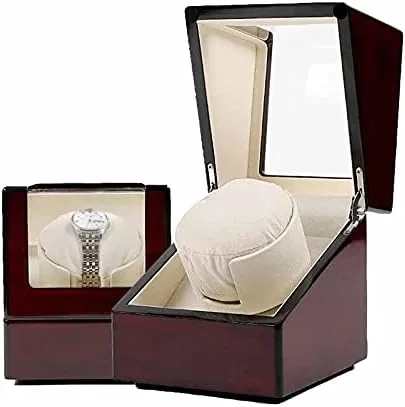 Miniatura 3 de OOCCO Storage Box Case Holder Watch Winder Board Wood Chain Motor Shaker Automatic Single Saint Finding Display