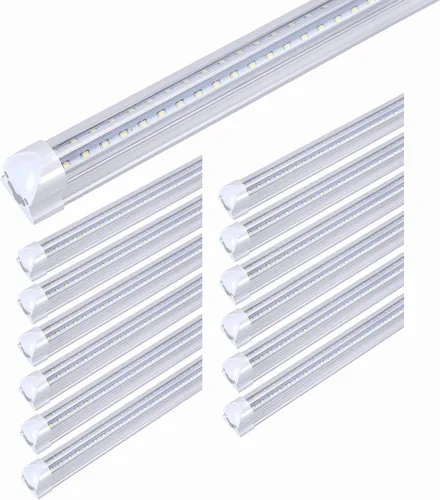 TRLIFE Lámparas LED de 8 pies de 72 W, luz LED de tienda de 8 pies, 5000 K, luz diurna blanca de doble cara T8 en forma de V integrada de 8 pies