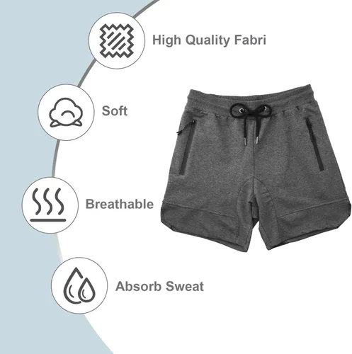 Miniatura 5 de PIDOGYM Pantalones cortos de entrenamiento para hombre de 5 pulgadas, pantalones cortos ajustados para culturismo, correr, entrenamiento