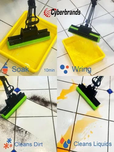 Miniatura 5 de PVA Trapeador profesional de espuma de esponja de doble rodillo ultra absorbente