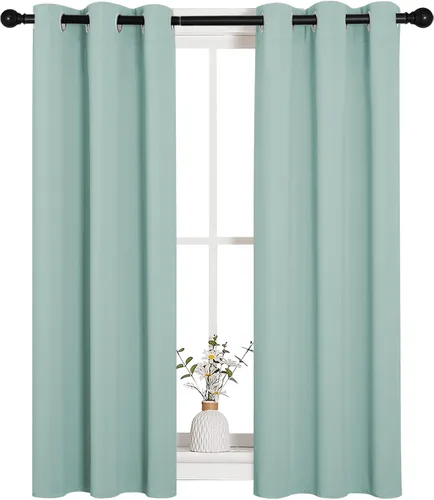 Miniatura 2 de NICETOWN Cortinas opacas con aislamiento térmico, color azul aguamarina, juego de 2, 29 x 40 pulgadas de largo, para tratamiento de ventana