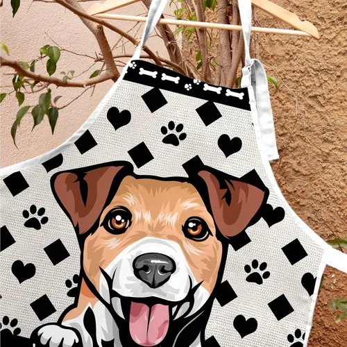 Miniatura 6 de Delantal de aseo de perros de lunares personalizado lindo perro Airedale, rojo (Airedale)