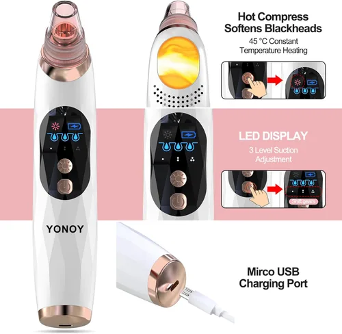 Miniatura 3 de YONOY 2026 - Removedor de puntos negros con compresa caliente, limpiador facial eléctrico mejorado 2026, extractor de poros, extractor