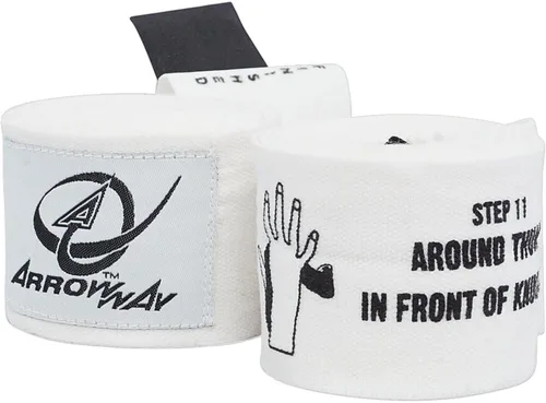 Miniatura 7 de ArrowWay Vendas de mano instructivas con instrucciones impresas para boxeo y MMA - Meister elástico de 142 pulgadas
