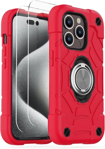 Miniatura 30 de KCJ Funda para iPhone SE 2022/2020, iPhone 8/7/6/6S, con [2×Protectores de Pantalla][Soporte de Anillo] Silicona Suave+PC Duro Protección Completa