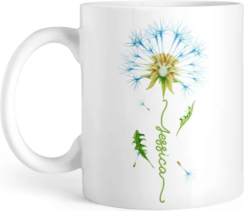 Miniatura 12 de CUBICER Tazas de café personalizadas, flor de hibisco, nombre personalizado, tazas de cerámica blanca, taza de viaje grande, vaso de bebida, regalo