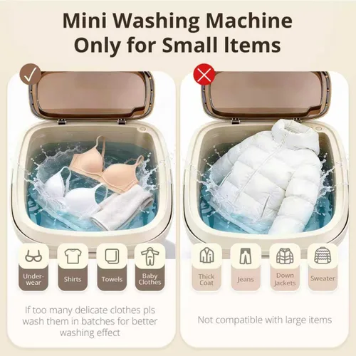 Miniatura 4 de Lavadora portátil, 16L mejorada con cesta giratoria, pequeña lavadora portátil para ropa interior, ropa delicada y ropa ligera, adecuada