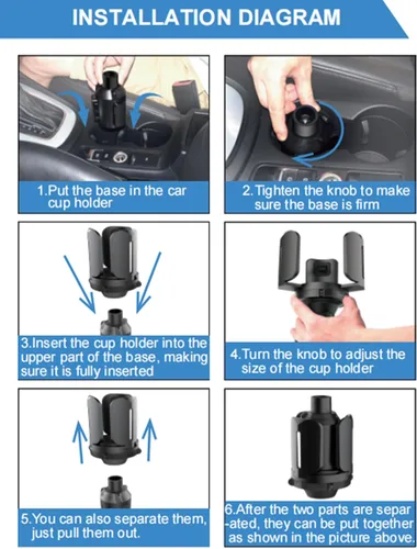 Miniatura 5 de Expansor universal de portavasos para carrito de golf, base ajustable y soporte para tanque de 1 libra, botellas de agua y vasos de varios tamaños