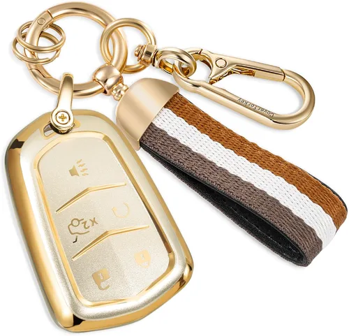 Miniatura 65 de Funda para llavero GMC con llavero de cuerda trenzada de metal antipérdida, exquisita funda suave para Tahoe Acadia Terrain Yukon Yukon XL Silverado