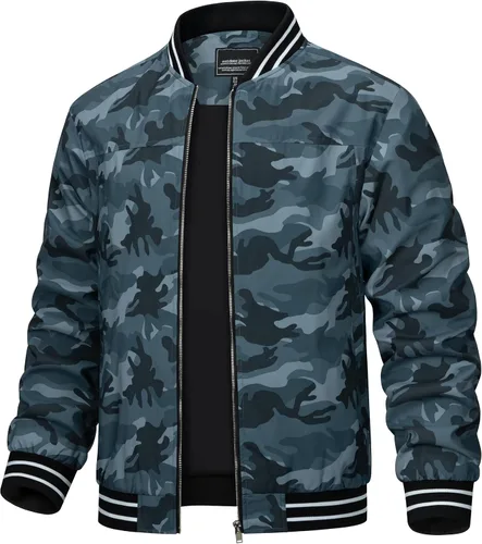 Miniatura 21 de TACVASEN Chaqueta ligera para hombre, casual, primavera, otoño, cortavientos, bombardero, con cremallera, abrigo con bolsillo