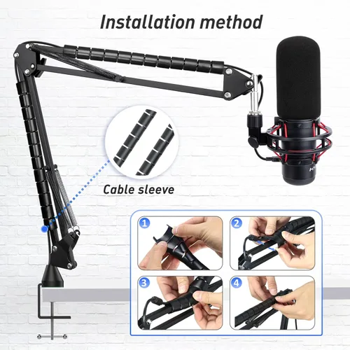 Miniatura 2 de SUNMON HyperX QuadCast - Brazo de brazo de brazo de micrófono de suspensión ajustable para HyperX QuadCast, QuadCast S Boom Arm - Abrazadera C