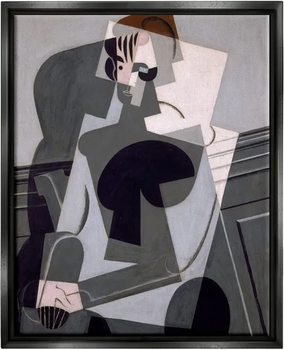 Stupell Industries Retrato de Madame Josette Juan Gris Clásico Abstracto Pintura Flotante Enmarcado Arte De Pared, Diseño Por one1000paintings