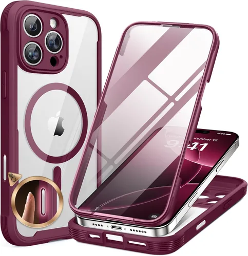 Miniatura 47 de Miracase Funda para iPhone 13 de 6.1 pulgadas, [sin burbujas] funda de teléfono de cuerpo completo con pantalla de vidrio completa integrada, sin
