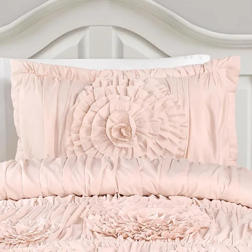 Miniatura 5 de Lush Decor Serena Juego de Edredón, Juego de 2 Piezas, Twin XL, Rosa Pálido - Juego de Ropa de Cama Rosa Twin XL - Lindo Edredón Tamaño Twin XL