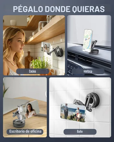 Miniatura 8 de Soportes magnéticos para teléfono para tu automóvil, soporte de teléfono mejorado al vacío de 360°, 108+LBS de succión más fuerte y 3000gf