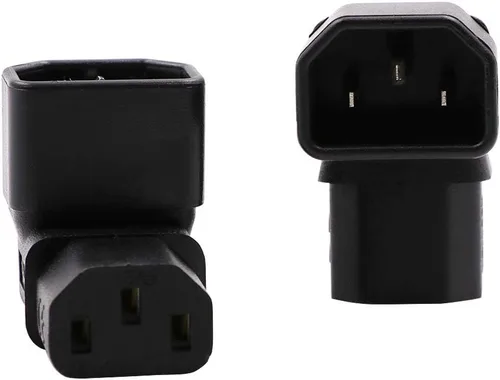 Miniatura 6 de Adaptador de corriente IEC C14 a C13 PDU Plug/Socket Up 90 grados para montaje en pared LCD TV 2 Pack Negro/paquete de 2 (arriba)