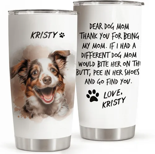 Vaso personalizado con diseño de perro y mamá, vaso con foto impresa de perros, regalos para amantes de los perros, regalos para amantes de los