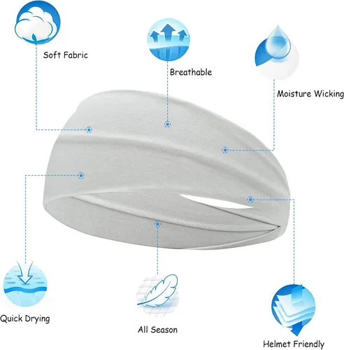 Miniatura 18 de JOYOYO Diademas deportivas transpirables para niños y niñas que absorben la humedad, banda elástica para el pelo para niños pequeños y adolescentes