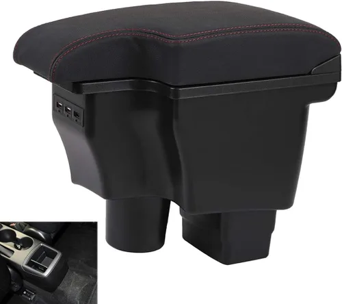 Miniatura 10 de YJYWZH Caja de reposabrazos de doble capa para Mazda CX-3 2015-2018 consola central de almacenamiento interior del automóvil con 3 puertos USB