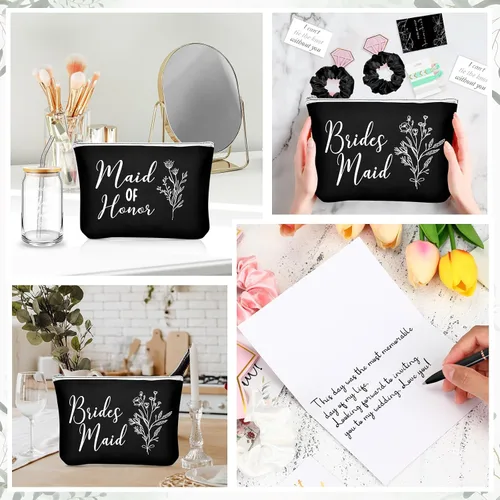 Miniatura 4 de Irenare Juego de 6 regalos de propuesta de dama de honor, 36 piezas, Will You Be My Bridesmaid de 16 onzas, tazas de vidrio para novias, bolsas